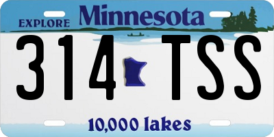 MN license plate 314TSS