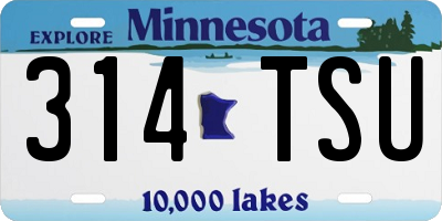 MN license plate 314TSU