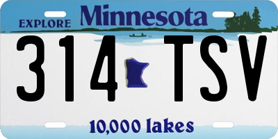 MN license plate 314TSV
