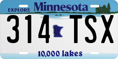 MN license plate 314TSX