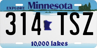 MN license plate 314TSZ
