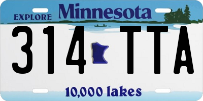 MN license plate 314TTA