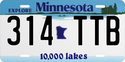 MN license plate 314TTB