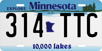 MN license plate 314TTC