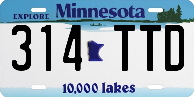 MN license plate 314TTD