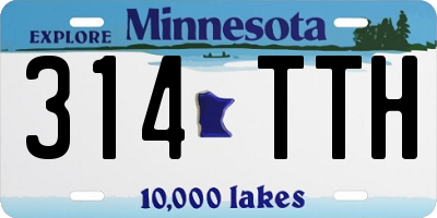 MN license plate 314TTH