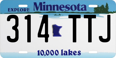 MN license plate 314TTJ