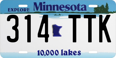MN license plate 314TTK