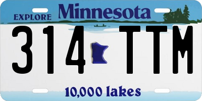 MN license plate 314TTM