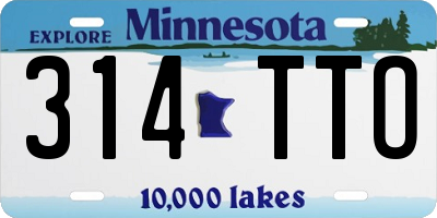 MN license plate 314TTO