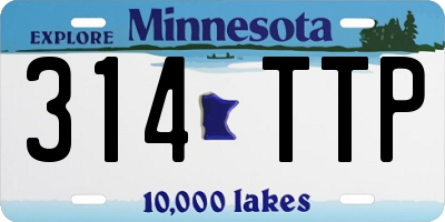 MN license plate 314TTP