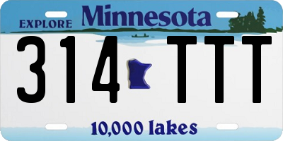 MN license plate 314TTT