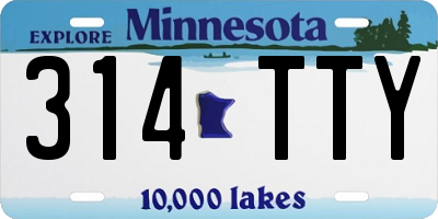 MN license plate 314TTY