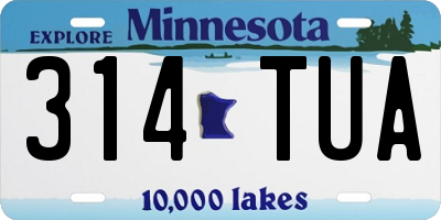 MN license plate 314TUA