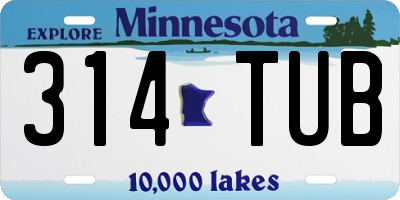 MN license plate 314TUB