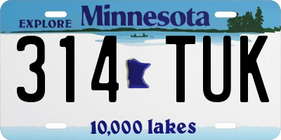 MN license plate 314TUK