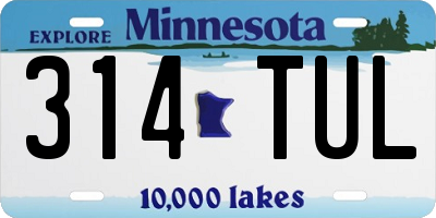 MN license plate 314TUL