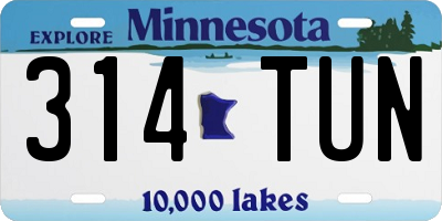 MN license plate 314TUN