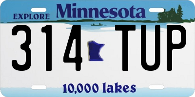 MN license plate 314TUP