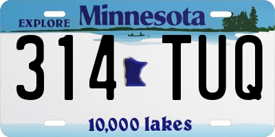 MN license plate 314TUQ