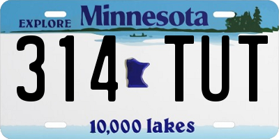 MN license plate 314TUT