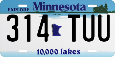 MN license plate 314TUU