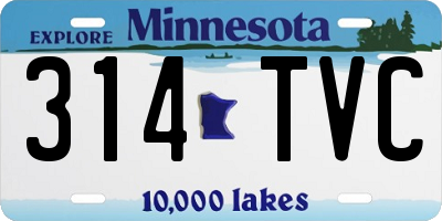 MN license plate 314TVC