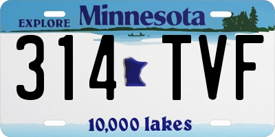 MN license plate 314TVF