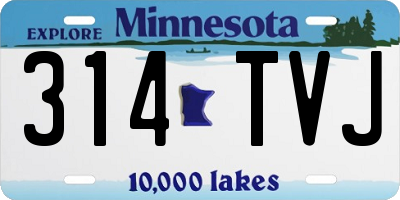 MN license plate 314TVJ