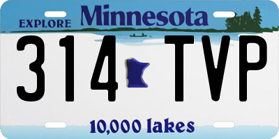 MN license plate 314TVP