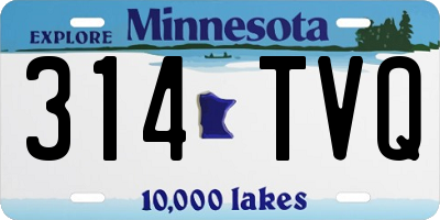 MN license plate 314TVQ