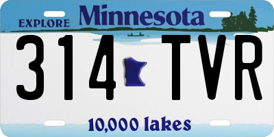 MN license plate 314TVR