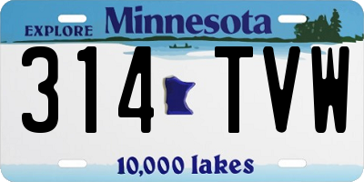 MN license plate 314TVW