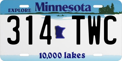 MN license plate 314TWC