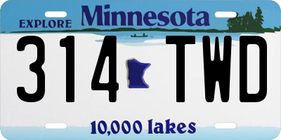 MN license plate 314TWD