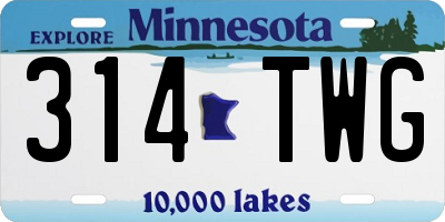 MN license plate 314TWG