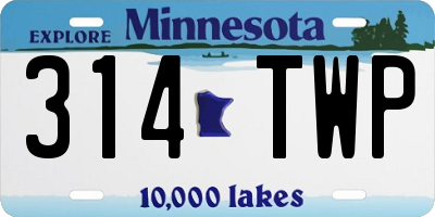 MN license plate 314TWP