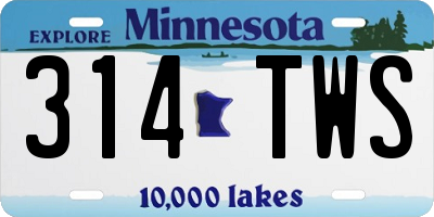 MN license plate 314TWS