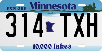 MN license plate 314TXH