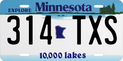 MN license plate 314TXS