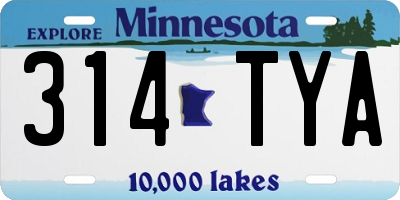 MN license plate 314TYA