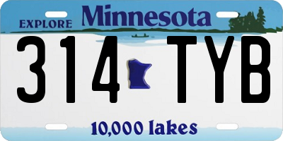 MN license plate 314TYB