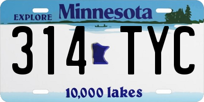 MN license plate 314TYC