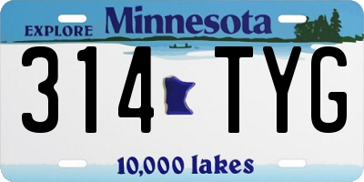 MN license plate 314TYG