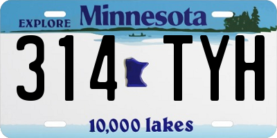 MN license plate 314TYH