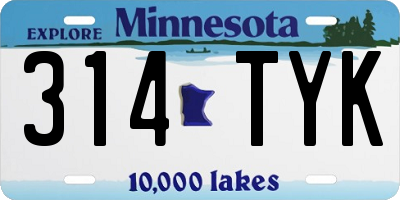 MN license plate 314TYK