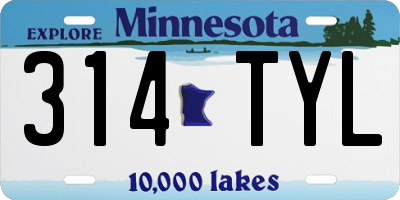 MN license plate 314TYL