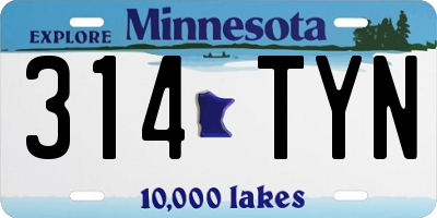 MN license plate 314TYN