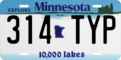 MN license plate 314TYP