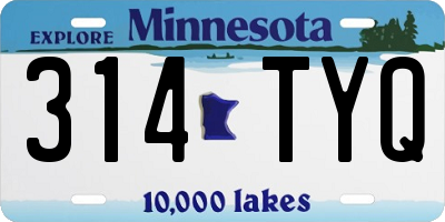 MN license plate 314TYQ